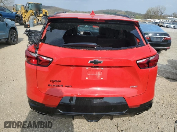 2019 Chevrolet Blazer RS z VIN 3GNKBJRS6KS621369, wystawiony jako Copart lot #54591215 z przebiegiem 64 164 mil mil oraz Szkoda całkowita • Salvage title. Historia ofert i sprzedaży dostępna na DreamBid. Obrazek 6.