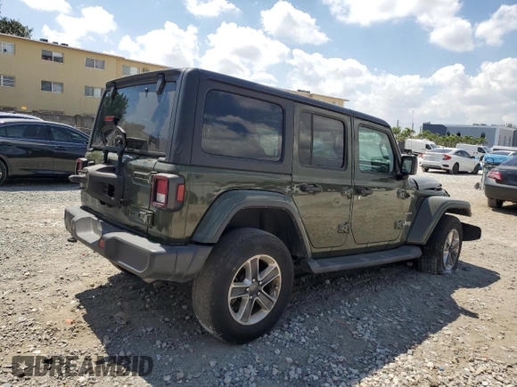 2022 Jeep Wrangler Unlimited Sahara with VIN 1C4HJXEN3NW242458, listed as a Copart auction lot 48148815 with 26,154 mi miles and Salvage Title. Bid and sale history available at DreamBid. Image 3.