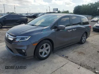 2020 Honda Odyssey EX-L z VIN 5FNRL6H7XLB003593, wystawiony jako Copart lot #57576855 z przebiegiem 57 169 mil mil oraz Szkoda całkowita • Salvage title. Historia ofert i sprzedaży dostępna na DreamBid. Obrazek 1.