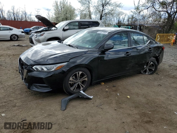 2021 Nissan Sentra SV with VIN 3N1AB8CV5MY256492, listed as a Copart auction lot 51407965 with 58,153 mi miles and Salvage title. Bid and sale history available at DreamBid. Image 1.