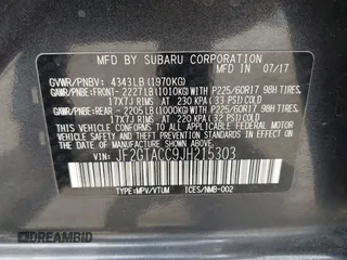 2018 Subaru Crosstrek Premium z VIN JF2GTACC9JH215303, wystawiony jako IAAI lot #42228185 z przebiegiem 71 170 mil mil oraz . Historia ofert i sprzedaży dostępna na DreamBid. Obrazek 9.