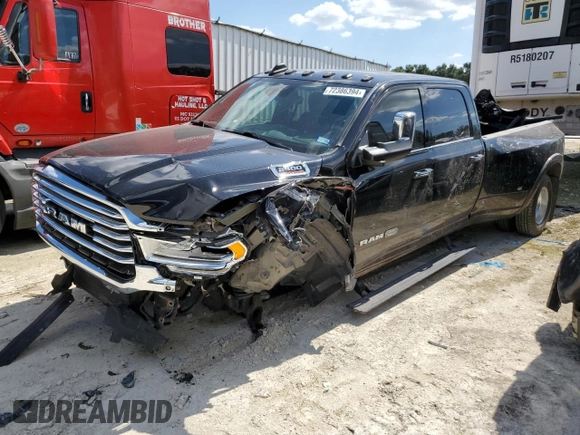 2020 Ram 3500 Longhorn with VIN 3C63RRKL4LG296520, listed as a Copart auction lot 72386394 with 47,975 mi miles and Salvage Title. Bid and sale history available at carsss.com. Image 1.