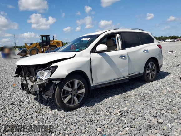 2014 Nissan Pathfinder Platinum with VIN 5N1AR2MN6EC728032, listed as a Copart auction lot 61914055 with 101,941 mi miles and Salvage title. Bid and sale history available at DreamBid. Image 1.