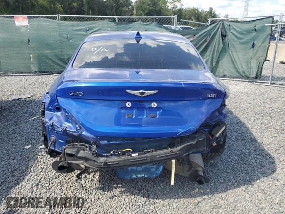 2019 Genesis G70 3.3T Advanced with VIN KMTG74LE9KU043838, listed as a Copart auction lot 71562724 with 57,376 mi miles and Non Repairable. Bid and sale history available at carsss.com. Image 6.