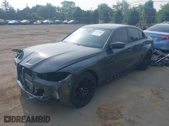 2025 BMW M3 Competition xDrive with VIN WBS33HJ01SFT92884, listed as a IAAI auction lot 42473044 with 7,617 mi miles and . Bid and sale history available at DreamBid. Image 18.