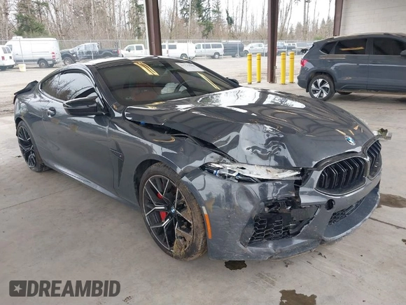 2022 BMW M8 Competition with VIN WBSAE0C06NCH54166, listed as a IAAI auction lot 41776580 with 1 mi miles. Bid and sale history available at carsss.com. Image 1.