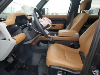 2023 Land Rover Defender with VIN SALEVFEU1P2142841, listed as a Copart auction lot 77387354 with 21,441 mi miles and Salvage title. Bid and sale history available at DreamBid. Image 7.