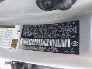 2006 Toyota Prius with VIN JTDKB22U667523196, listed as a IAAI auction lot 41865639 with 282,399 mi miles. Bid and sale history available at carsss.com. Image 9.