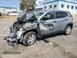 2022 Jeep Compass Sport with VIN 3C4NJCABXNT213956, listed as a Copart auction lot 69584354 with 20,158 mi miles and Salvage Title. Bid and sale history available at carsss.com. Image 1.