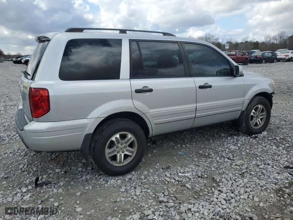 2004 Honda Pilot EX with VIN 2HKYF18574H586714, listed as a Copart auction lot 44374205 with 0 mi miles and Salvage Title. Bid and sale history available at carsss.com. Image 3.