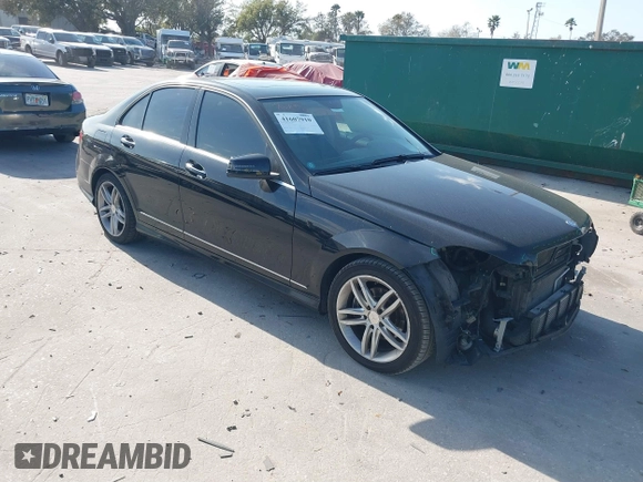 2014 Mercedes-Benz C-Class C 250 Sport with VIN WDDGF4HB3EG250671, listed as a IAAI auction lot 41607910 with 136,556 mi miles. Bid and sale history available at carsss.com. Image 1.