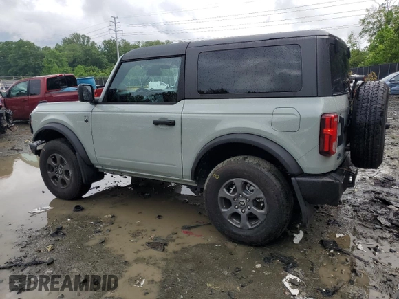 2024 Ford Bronco Big Bend with VIN 1FMDE7AH7RLB13323, listed as a Copart auction lot 56677485 with 1,357 mi miles and Salvage title. Bid and sale history available at DreamBid. Image 2.