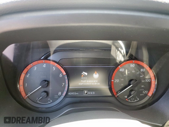 2023 Nissan Titan SV with VIN 1N6AA1ED1PN104669, listed as a Copart auction lot 57954215 with 40,955 mi miles and Salvage title. Bid and sale history available at DreamBid. Image 9.