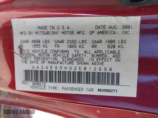 2002 Mitsubishi Eclipse GT with VIN 4A3AE85H22E012690, listed as a IAAI auction lot 40830352 with 113,068 mi miles. Bid and sale history available at carsss.com. Image 9.