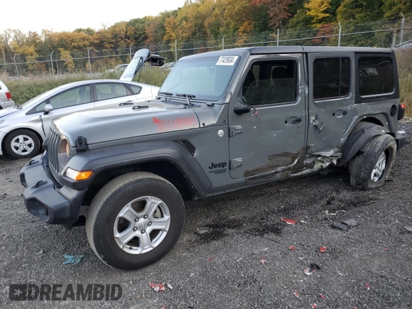 2021 Jeep Wrangler Unlimited Sport Altitude with VIN 1C4HJXDN8MW740980, listed as a Copart auction lot 77429934 with 71,961 mi miles and Salvage title. Bid and sale history available at DreamBid. Image 1.