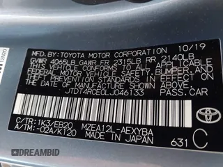 2020 Toyota Corolla XSE with VIN JTDT4RCE0LJ046133, listed as a IAAI auction lot 41306834 with 80,801 mi miles. Bid and sale history available at carsss.com. Image 9.