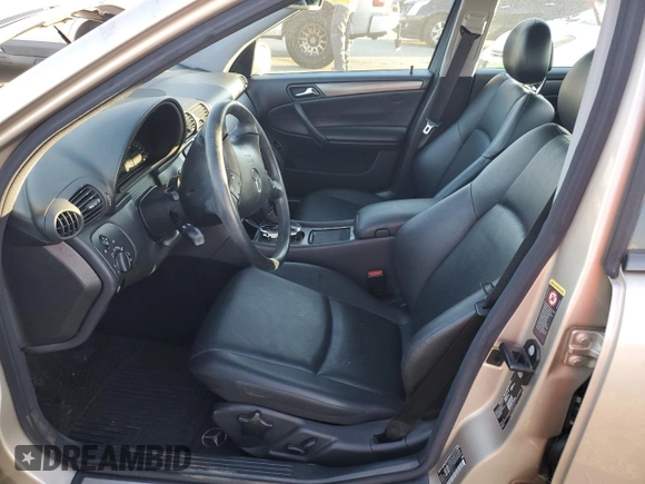 2004 Mercedes-Benz C 230 Kompressor with VIN WDBRF40J14F485417, listed as a Copart auction lot 43089575 with 53,918 mi miles and Salvage Title. Bid and sale history available at DreamBid. Image 7.