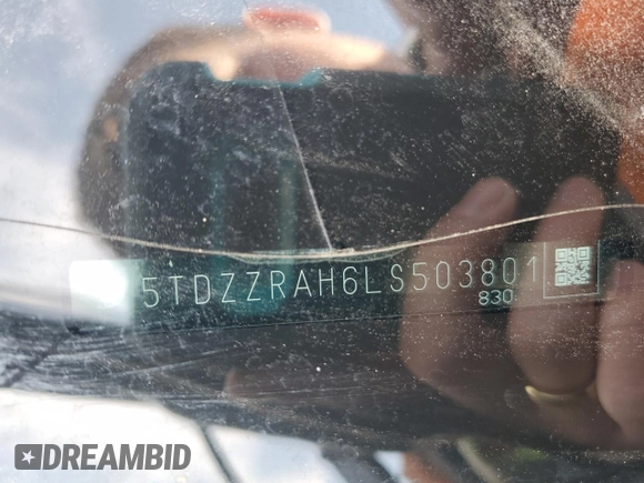 2020 Toyota Highlander LE with VIN 5TDZZRAH6LS503801, listed as a Copart auction lot 47546565 with 86,379 mi miles and Salvage title. Bid and sale history available at DreamBid. Image 14.