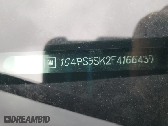 2015 Buick Verano Group with VIN 1G4PS5SK2F4166439, listed as a Copart auction lot 43340285 with 103,992 mi miles and Salvage title. Bid and sale history available at DreamBid. Image 12.