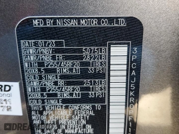 2023 Infiniti QX55 Essential with VIN 3PCAJ5KR0PF112240, listed as a Copart auction lot 87691025 with 18,480 mi miles and Salvage title. Bid and sale history available at DreamBid. Image 14.