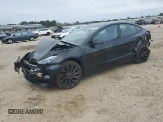 2022 Tesla Model 3 Performance with VIN 5YJ3E1EC1NF267857, listed as a Copart auction lot 88029995 with 38,080 mi miles and Salvage Title. Bid and sale history available at DreamBid. Image 1.