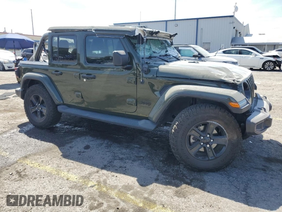 2021 Jeep Wrangler Unlimited Sahara Altitude с VIN 1C4HJXEM0MW655802, выставлен на аукционе Copart как лот 53337225 с пробегом 48 130 миль миль и Списание • Salvage title. История ставок и продаж доступна на DreamBid. Изображение 4.