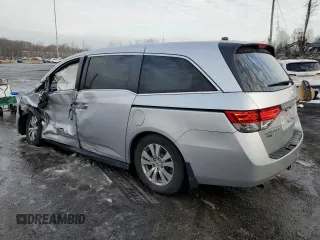 2014 Honda Odyssey EX-L with VIN 5FNRL5H69EB063028, listed as a Copart auction lot 43431935 with 118,426 mi miles and Salvage Title. Bid and sale history available at DreamBid. Image 2.