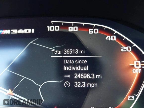 2022 BMW 3 Series M340i with VIN 3MW5U7J01N8C65375, listed as a IAAI auction lot 41688228 with 36,513 mi miles. Bid and sale history available at carsss.com. Image 15.