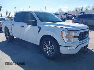 2021 Ford F-150 XL with VIN 1FTEW1CP2MFA09742, listed as a IAAI auction lot 41675603 with 94,983 mi miles. Bid and sale history available at carsss.com. Image 1.