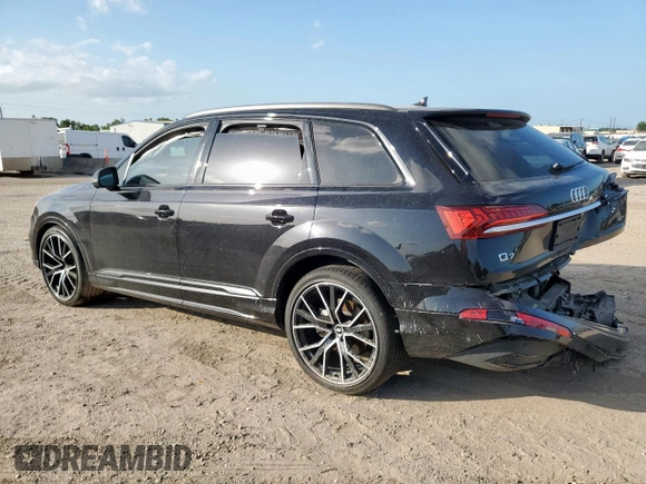 2021 Audi Q7 Prestige z VIN WA1VXAF74MD027951, wystawiony jako Copart lot #60151935 z przebiegiem Nie podano mil oraz Szkoda całkowita • Salvage title. Historia ofert i sprzedaży dostępna na DreamBid. Obrazek 2.