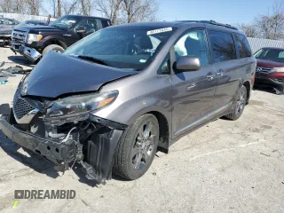 2015 Toyota Sienna SE with VIN 5TDXK3DC2FS629568, listed as a Copart auction lot 48171645 with 114,608 mi miles and Salvage title. Bid and sale history available at DreamBid. Image 1.