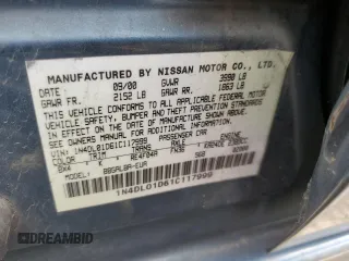 2001 Nissan Altima GXE with VIN 1N4DL01D61C117999, listed as a Copart auction lot 47282895 with 174,101 mi miles and Clean Title. Bid and sale history available at carsss.com. Image 12.