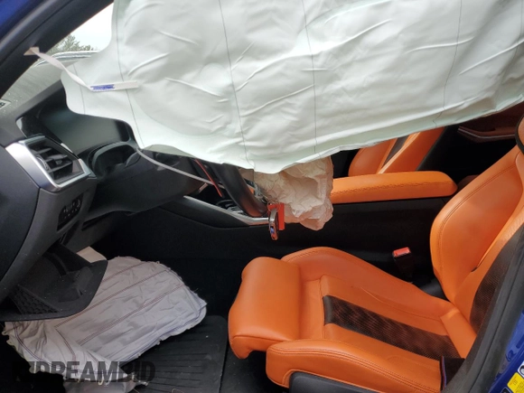 2022 BMW M3 Competition xDrive with VIN WBS43AY01NFL80708, listed as a Copart auction lot 46034615 with Not provided miles and Salvage title. Bid and sale history available at DreamBid. Image 7.