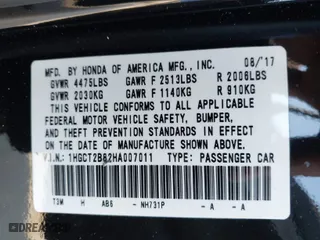 2017 Honda Accord Coupe EX-L V6 with VIN 1HGCT2B82HA007011, listed as a IAAI auction lot 41229380 with 27,838 mi miles. Bid and sale history available at carsss.com. Image 9.