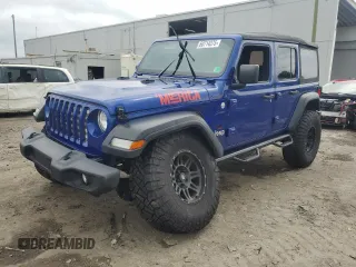 2018 Jeep Wrangler Unlimited Sport with VIN 1C4HJXDG8JW172632, listed as a Copart auction lot 60714375 with 81,690 mi miles and Salvage title. Bid and sale history available at DreamBid. Image 1.
