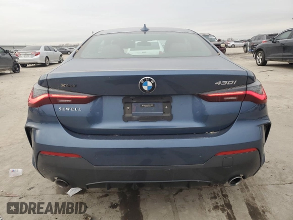 2021 BMW 4 Series 430i xDrive with VIN WBA73AP04MCG59981, listed as a Copart auction lot 46135765 with 37,966 mi miles and Salvage Title. Bid and sale history available at carsss.com. Image 6.