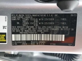 2023 Toyota Corolla Cross Hybrid S with VIN 7MUFBABG7PV004161, listed as a Copart auction lot 53845285 with 21,095 mi miles and Salvage title. Bid and sale history available at DreamBid. Image 12.