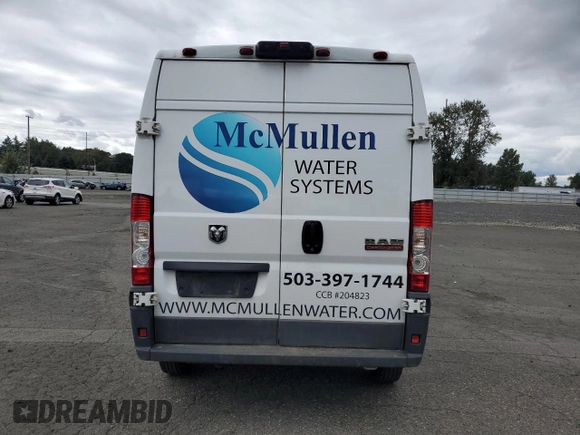 2017 Ram ProMaster Cargo with VIN 3C6URVHG2HE510690, listed as a Copart auction lot 70888714 with 137,278 mi miles and Salvage Title. Bid and sale history available at DreamBid. Image 6.