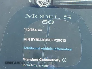 2014 Tesla Model S 60 with VIN 5YJSA1S15EFP29010, listed as a IAAI auction lot 41798180 with 142,754 mi miles and . Bid and sale history available at DreamBid. Image 15.