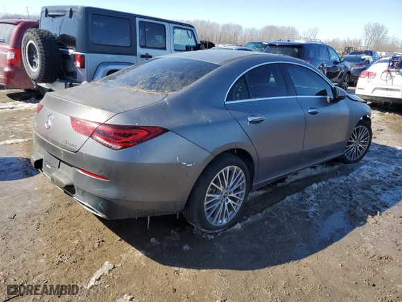 2022 Mercedes-Benz CLA with VIN W1K5J4HB1NN287249, listed as a Copart auction lot 46110735 with 17,273 mi miles and Salvage Title. Bid and sale history available at carsss.com. Image 3.