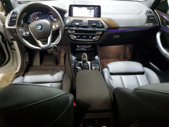 2021 BMW X3 xDrive30i with VIN 5UXTY5C06M9E17026, listed as a Copart auction lot 46470565 with 34,166 mi miles and Salvage Title. Bid and sale history available at DreamBid. Image 8.