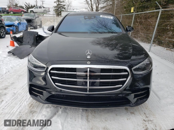 2023 Mercedes-Benz S-Class S 580 with VIN W1K6G7GB0PA183383, listed as a Copart auction lot 45515515 with 22,298 mi miles and Salvage Title. Bid and sale history available at carsss.com. Image 5.