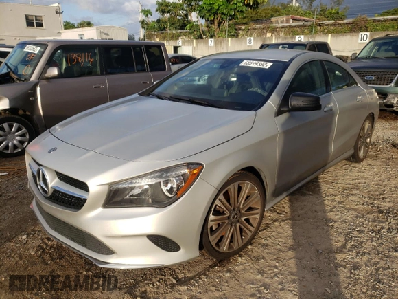 2018 Mercedes-Benz CLA with VIN WDDSJ4EB5JN602801, listed as a Copart auction lot 68519392 with 54,545 mi miles. Bid and sale history available at carsss.com. Image 1.