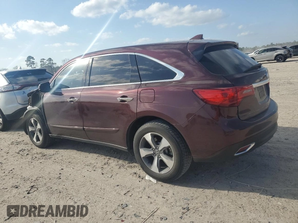 2016 Acura MDX with VIN 5FRYD4H21GB026413, listed as a Copart auction lot 48808395 with 90,339 mi miles and Salvage Title. Bid and sale history available at carsss.com. Image 2.