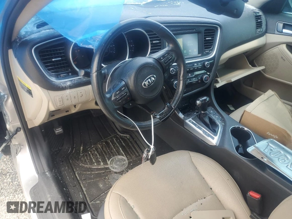 2015 Kia Optima EX with VIN 5XXGN4A71FG446118, listed as a Copart auction lot 61590675 with 120,577 mi miles and Salvage title. Bid and sale history available at DreamBid. Image 8.