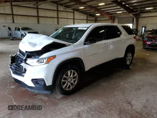 2021 Chevrolet Traverse LS with VIN 1GNERFKW5MJ222976, listed as a Copart auction lot 61166715 with 66,231 mi miles and Salvage title. Bid and sale history available at DreamBid. Image 1.