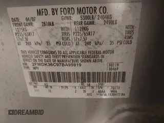 2007 Ford Edge SE z VIN 2FMDK36C97BA95919, wystawiony jako IAAI lot #42192161 z przebiegiem 228 621 mil mil oraz . Historia ofert i sprzedaży dostępna na DreamBid. Obrazek 9.