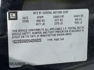 2006 Pontiac G6 6-Cyl z VIN 1G2ZG558264259223, wystawiony jako IAAI lot #42075782 z przebiegiem 225 962 mil mil oraz . Historia ofert i sprzedaży dostępna na DreamBid. Obrazek 9.