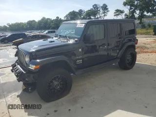 2020 Jeep Wrangler Unlimited Sahara with VIN 1C4HJXEN5LW256990, listed as a Copart auction lot 56388055 with 65,562 mi miles and Salvage title. Bid and sale history available at DreamBid. Image 1.