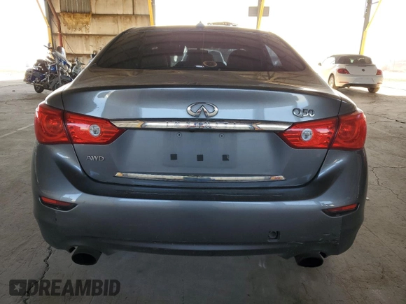 2016 Infiniti Q50 with VIN JN1EV7AR9GM346048, listed as a Copart auction lot 54362715 with 120,799 mi miles and Salvage Title. Bid and sale history available at DreamBid. Image 6.